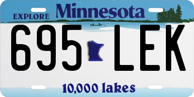 MN license plate 695LEK