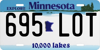 MN license plate 695LOT