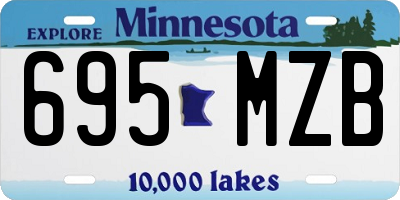 MN license plate 695MZB