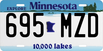 MN license plate 695MZD