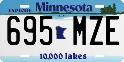 MN license plate 695MZE