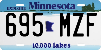 MN license plate 695MZF