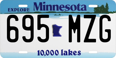 MN license plate 695MZG