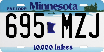 MN license plate 695MZJ