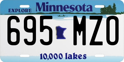 MN license plate 695MZO