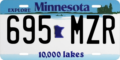 MN license plate 695MZR