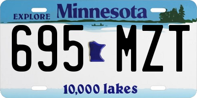 MN license plate 695MZT