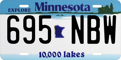 MN license plate 695NBW