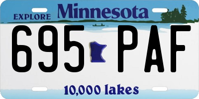 MN license plate 695PAF