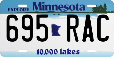 MN license plate 695RAC
