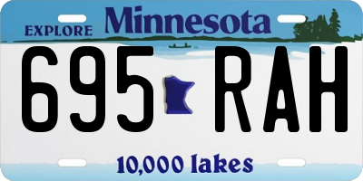 MN license plate 695RAH