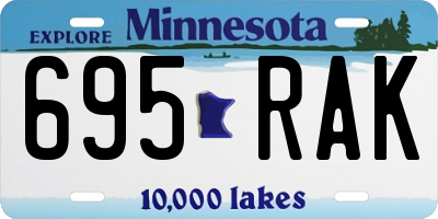 MN license plate 695RAK
