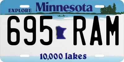 MN license plate 695RAM