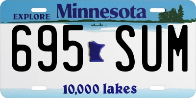 MN license plate 695SUM