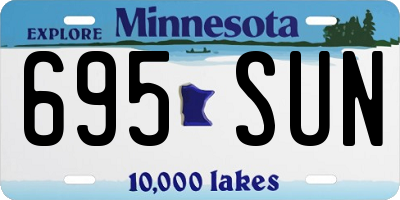 MN license plate 695SUN