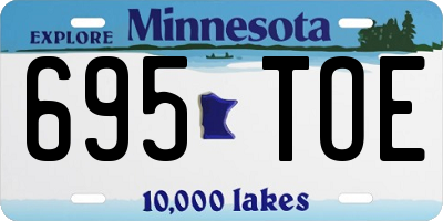 MN license plate 695TOE