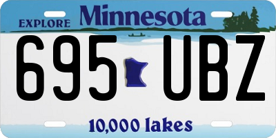 MN license plate 695UBZ