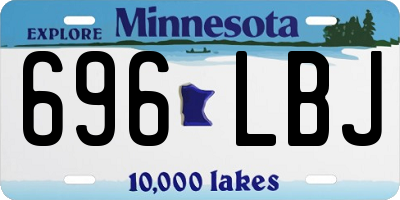 MN license plate 696LBJ