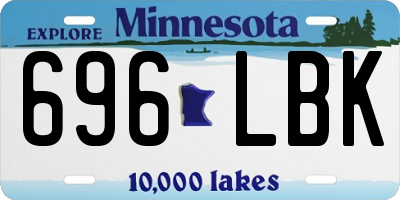 MN license plate 696LBK