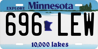 MN license plate 696LEW