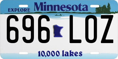 MN license plate 696LOZ
