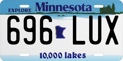 MN license plate 696LUX