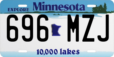 MN license plate 696MZJ