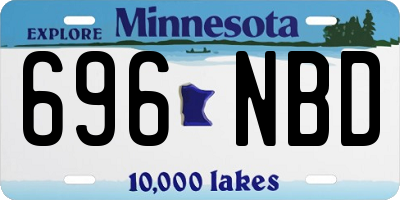 MN license plate 696NBD