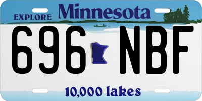 MN license plate 696NBF