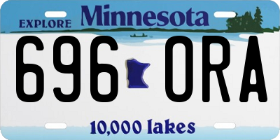 MN license plate 696ORA