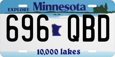 MN license plate 696QBD