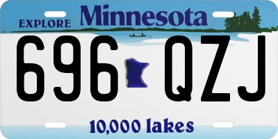 MN license plate 696QZJ