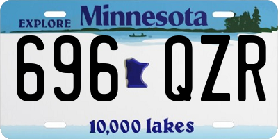 MN license plate 696QZR