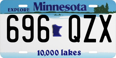 MN license plate 696QZX
