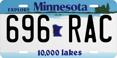 MN license plate 696RAC