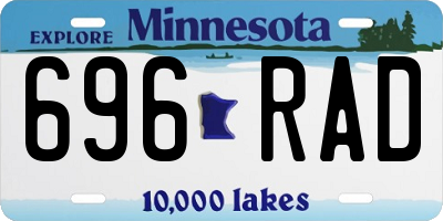 MN license plate 696RAD