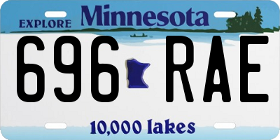 MN license plate 696RAE
