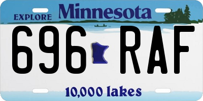 MN license plate 696RAF