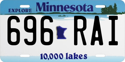 MN license plate 696RAI