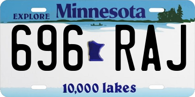 MN license plate 696RAJ