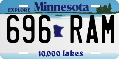 MN license plate 696RAM