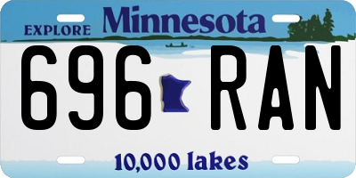 MN license plate 696RAN