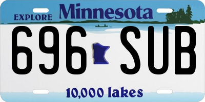MN license plate 696SUB