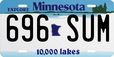 MN license plate 696SUM