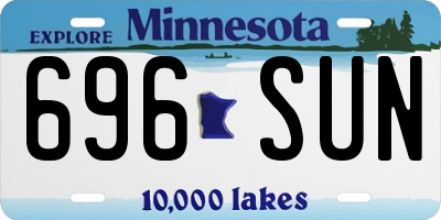MN license plate 696SUN