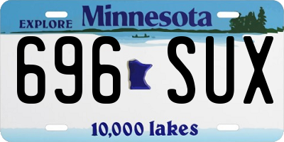 MN license plate 696SUX
