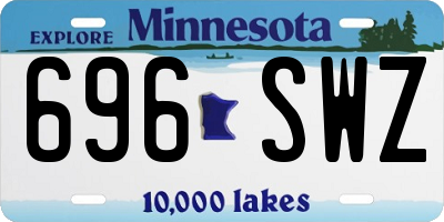 MN license plate 696SWZ