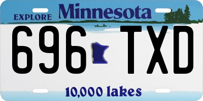 MN license plate 696TXD