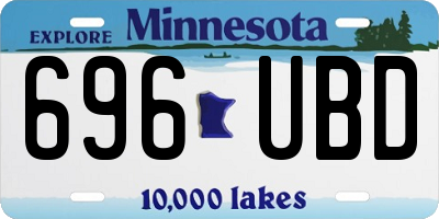 MN license plate 696UBD