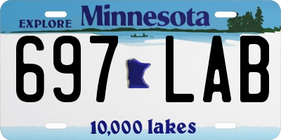 MN license plate 697LAB